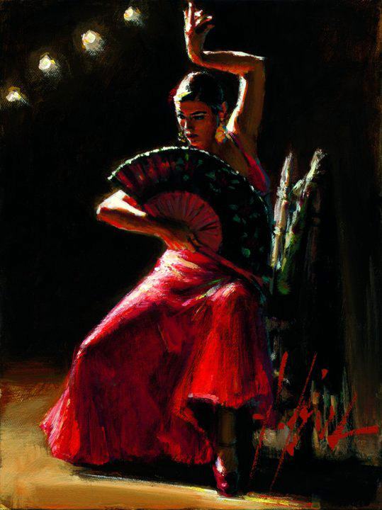 Fabian Perez Celina con abanico